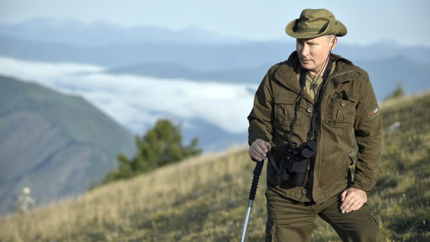 Vladimir Putin in the Siberian Tyva region of Russia in his new weekly program "Moscow. Kremlin. Putin". 
