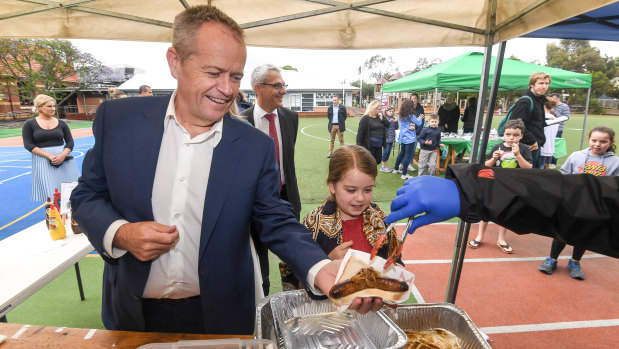 Onion but no sauce. Bill Shorten strikes again at the sausage stall. 