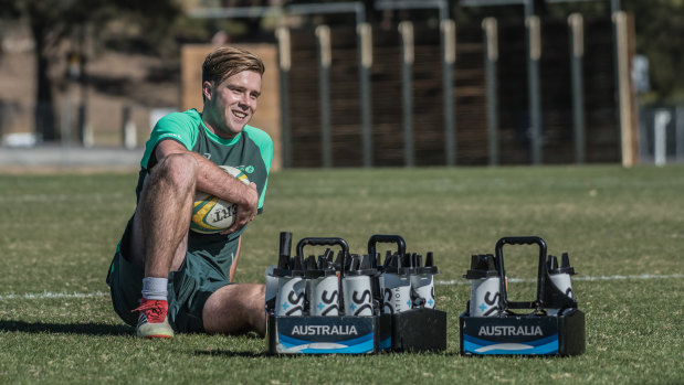 Brumbies rookie Mack Hansen in camp with the Junior Wallabies.