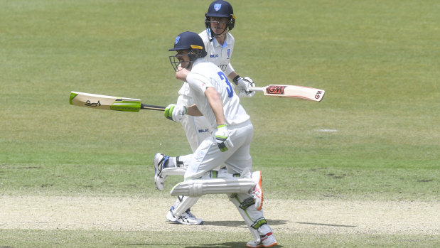 Running partners: Daniel Hughes and Nick Larkin have combined for two double-hundred partnerships this season.