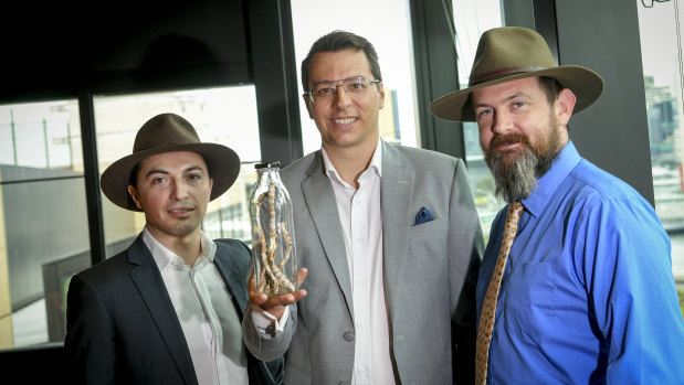 (From left) Chris McLoghlin, Michael Fox and Jim Fuller, co-founders of meat alternative startup Fable.