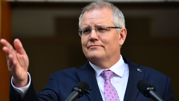 Prime Minister Scott Morrison speaks during a press conference announcing a Royal Commission into Aged Care