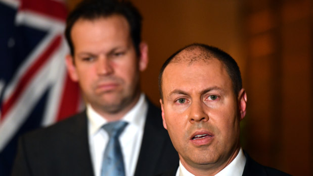 Resources Minister Matt Canavan and Energy Minister Josh Frydenberg: climate change and energy policy have become key fault lines for the Coalition over the last decade.