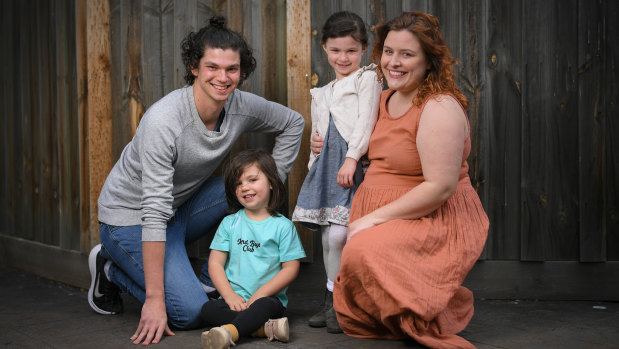 Alex and Kate Bullen-Casanova with their children, Eleanor and Rupert.