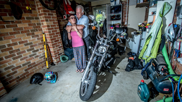 Gary and Debbie Francis of Conder, who were injured in a motorbike accident and have concerns about proposed changes to third-party insurance. 