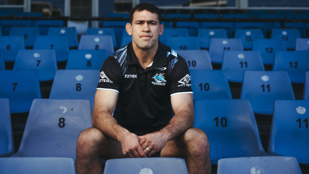 Dale Finucane at Shark Park after announcing his medical retirement.