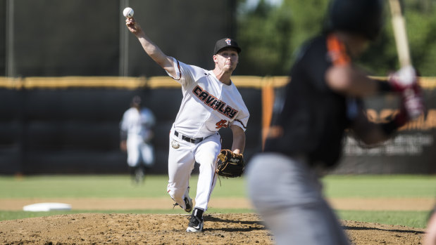 Jason Lott came out of the bullpen in the Cavalry's loss in the first game of the double-header.