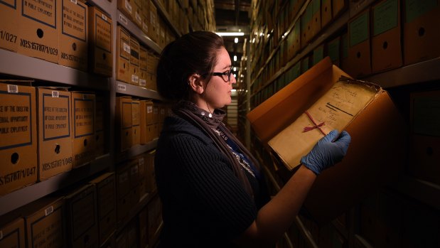 Archivist Sarah Gregory at the NSW State Archives. The government needed to carry out due diligence before proceeding with the single entity.