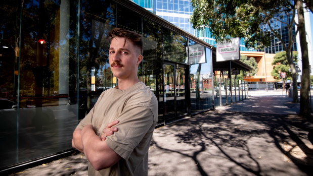 Connor Cunliffe, owner of Barlog Espresso in Docklands.