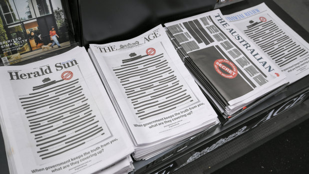 Newspaper front pages across all major media outlets on the first day of the press freedom campaign.