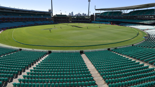 Empty stands at the SCG. 