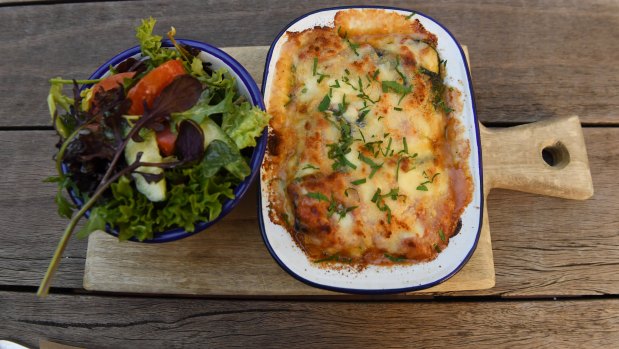 The vegetarian lasagna at The Courthouse Hotel.