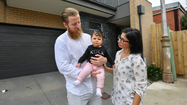 Footscray couple James and Danni Flanagan, who have daughter Ruby, are hoping to one day buy a property.