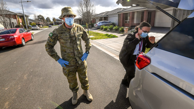 Defence force personnel have helped to bolster testing sites and door-to-door checks in Victoria.