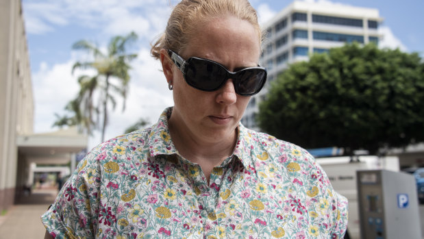 Dionne Grills leaving the Cairns watch house after being granted bail  on Tuesday.