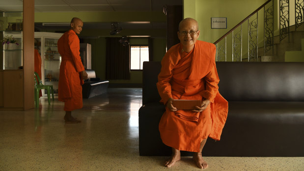 Female monks at the Songdhammakalyani Monastery in Thailand's Nakhon Pathom province.