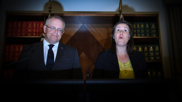 Treasurer Scott Morrison and Minister for Revenue Kelly O'Dwyer 