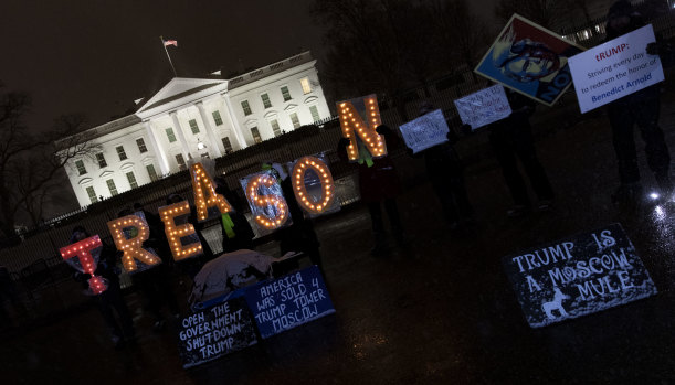 Protesters outside the White House on Saturday.