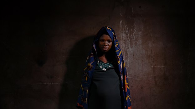 Marcelina Ngalula, 25, fell pregnant to a militiaman during her five months in captivity. 