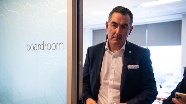 Virgin Australia chief executive Paul Scurrah after announcing the company had gone into administration on Tuesday.