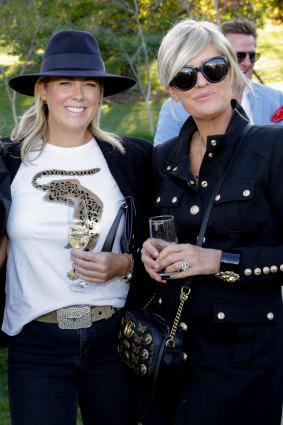 Samantha Armytage and style blogger Melissa Penfold giving their own interpretation on the party theme.