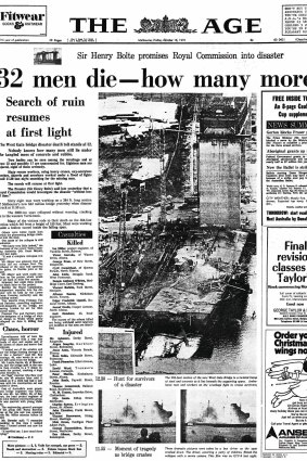 West Gate Bridge collapse, The Age, 1970.