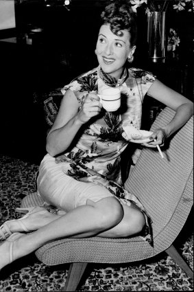 Gypsy Rose Lee at a press conference in Sydney in late September, 1954.