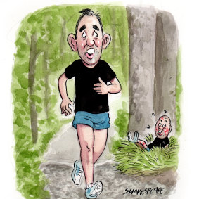 On the run: Treasurer Jim Chalmers.