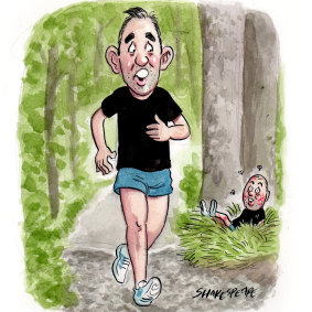 On the run: Treasurer Jim Chalmers.