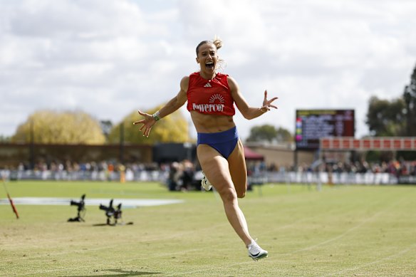 Bree Rizzo celebrates winning from scratch.