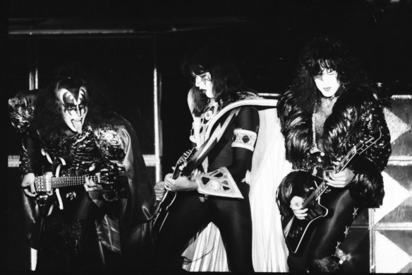 KISS on stage in Melbourne in 1980 at VFL Park in Waverley.
