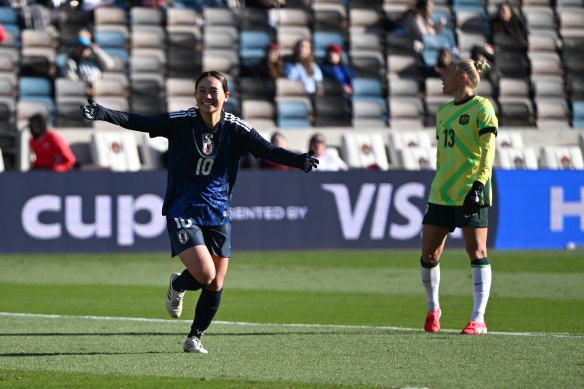 Fuka Nagano celebrates Japan’s first goal.