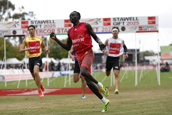 Gout Gout finished second in his semi-final of the Stawell Gift.