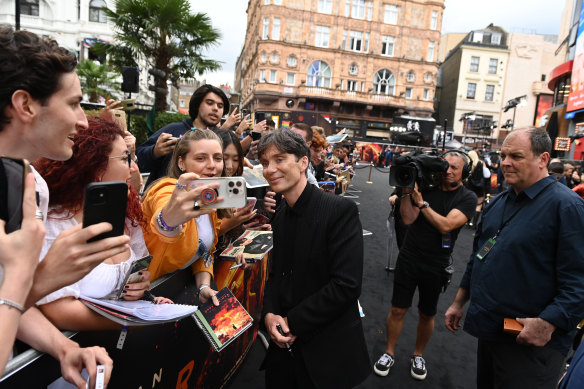 Cillian Murphy at the London premiere, before the actors’ strike was called.