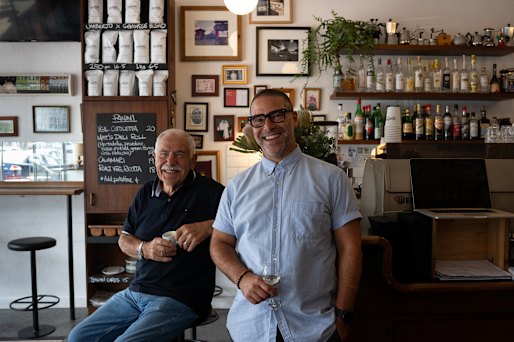 Umberto Finanzio and his son Marco at the much-loved Thornbury eatery last month.