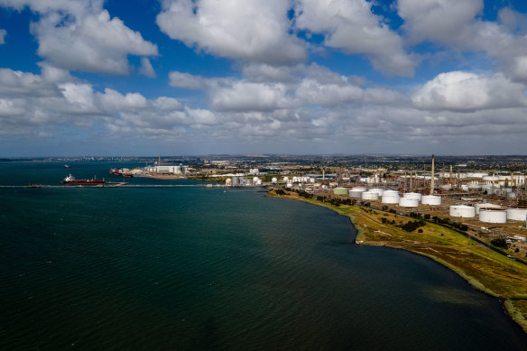 The Viva Energy refinery on Corio Bay.