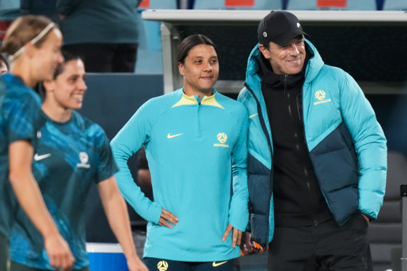 Matildas coach Tony Gustavsson is keeping his cards close to his chest about Sam Kerr’s injury.