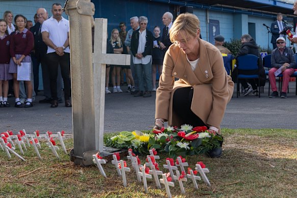 Zoe Daniel at the Elwood Sailing Club Anzac Day ceremony.
