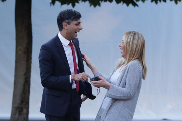 British Prime Minister Rishi Sunak and Meloni at the NATO Summit in July.