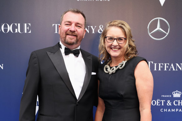 Victorian Premier Jacinta Allan and husband, Yorick Piper, at the NGV Gala in 2023.