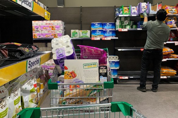 Staff shortages at distribution centres and stores have led to empty shelves  across NSW. 