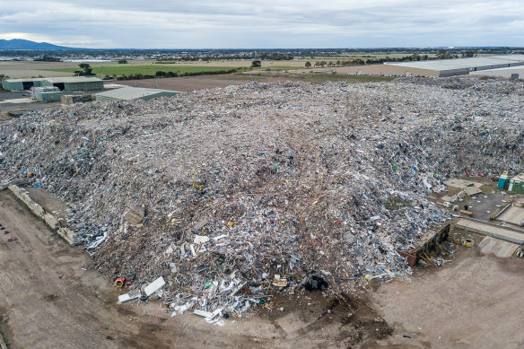 A former "recycling" business that was abandoned near Lara and will cost the state government $100 million to clean up