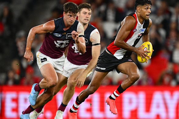 Get out of my way: Nasiah Wanganeen-Milera is learning to deal with opposition attention.