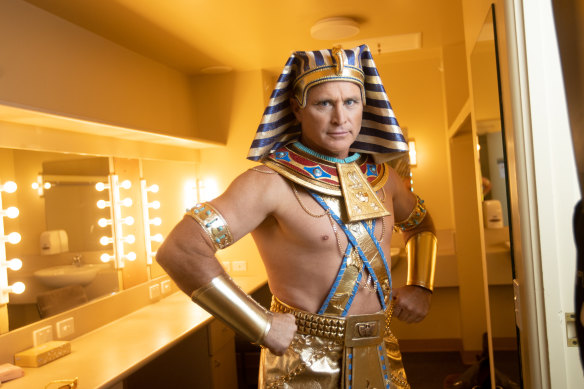 Shane Crawford makes his theatrical debut as the pharaoh in Joseph.
