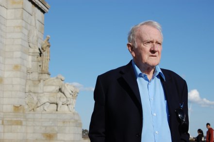 Music recording executive Ron Tudor at the Shrine of Remembrance in Melbourne.