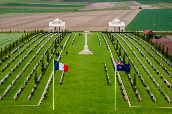 The Australian National Memorial and newly opened Sir John Monash Centre sit just outside Villers-Bretonneux. 