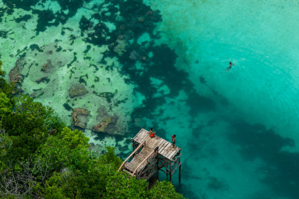 Turquoise waters.