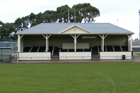 The old wooden grandstand at Longford.