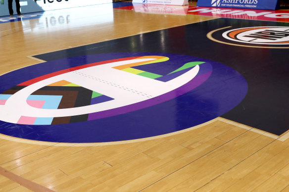 The Pride colours on show at the State Basketball Centre this week.