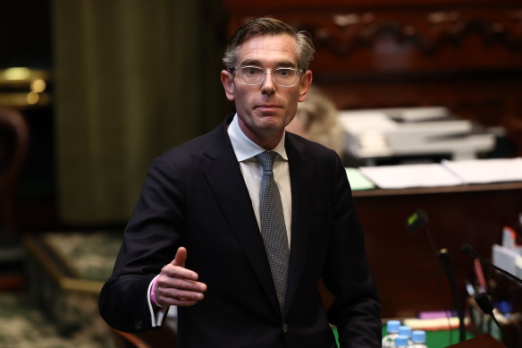 Premier Dominic Perrottet in the Legislative Assembly at the Parliament of NSW.